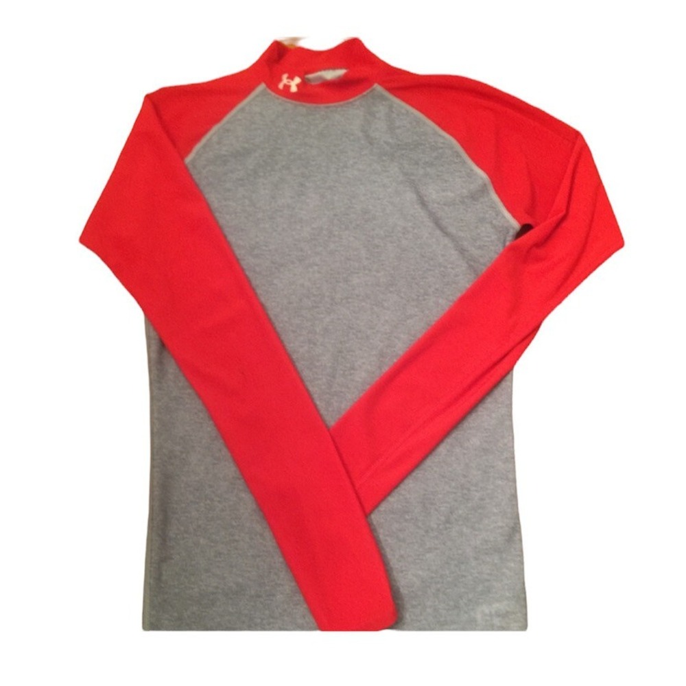 Mens Under Armour tight fit long sleeve medium Red And Grey